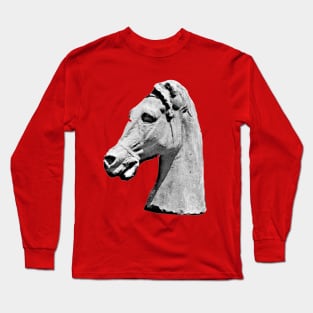 Aesthetic ////// Greek Horse Statue Design Long Sleeve T-Shirt